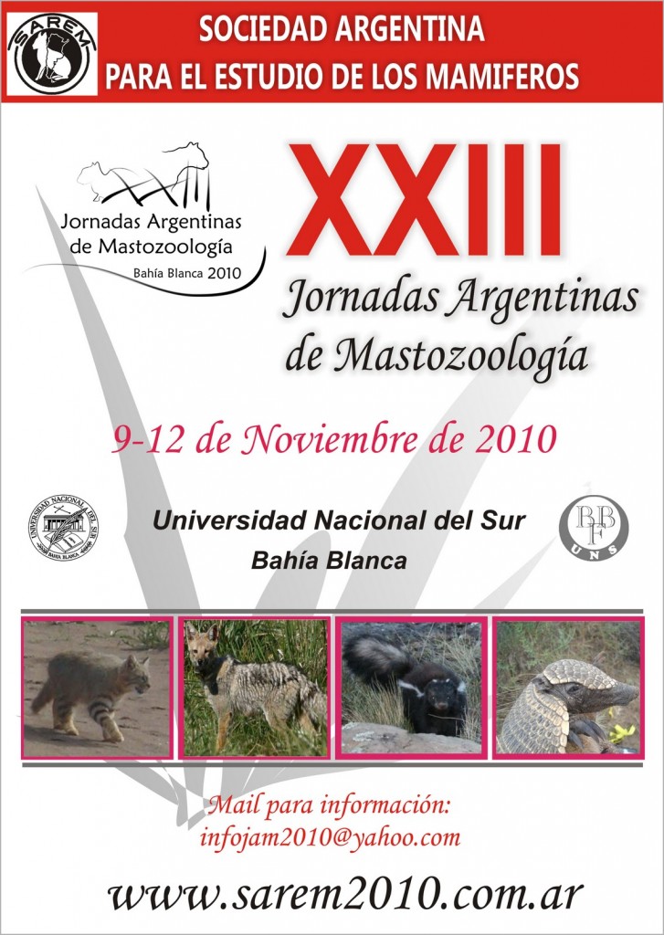 Afiche de las XXIII Jornadas Argentinas de Mastozoología