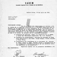 Invitación al Acto Inaugural de la SAREM, 1983 (portada)
